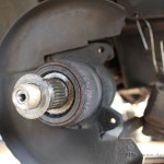 Rover Mini Xn - Bremssattel und Bremsscheibe entfernt