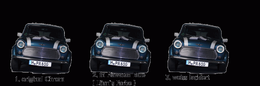 Rover Mini Xn - Chromring Farbtest